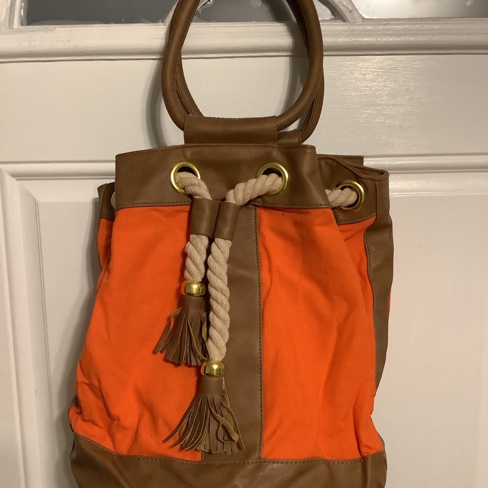 Orange Bucket Bag